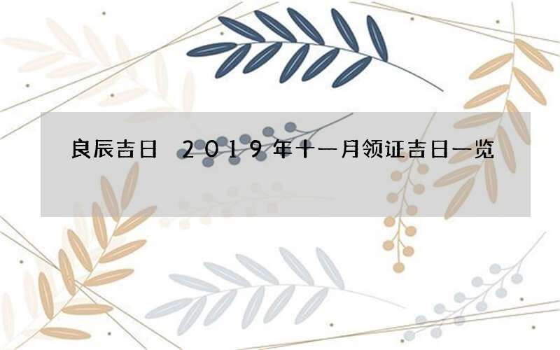 良辰吉日 2019年十一月领证吉日一览
